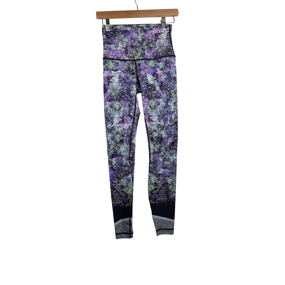 Lululemon Wunder Under High Rise Vivid Vision‎ Leggings size 6 Black/Purple